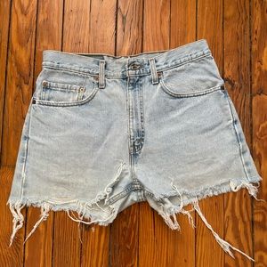 LEVIS 505 High-Waisted Light Wash Cutoff Shorts